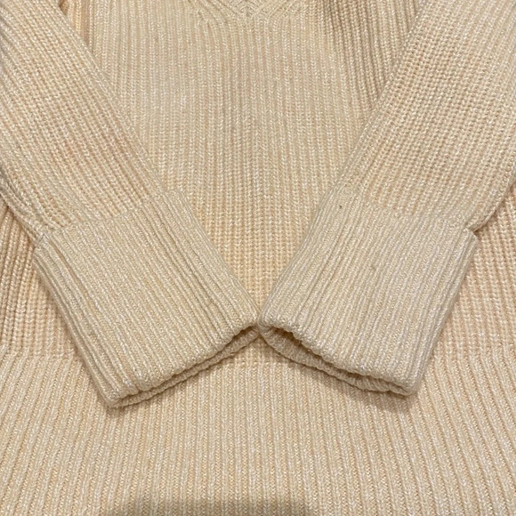 Athleta Shasta V-Neck Sweater cream yellow 16270 - Picture 9 of 14